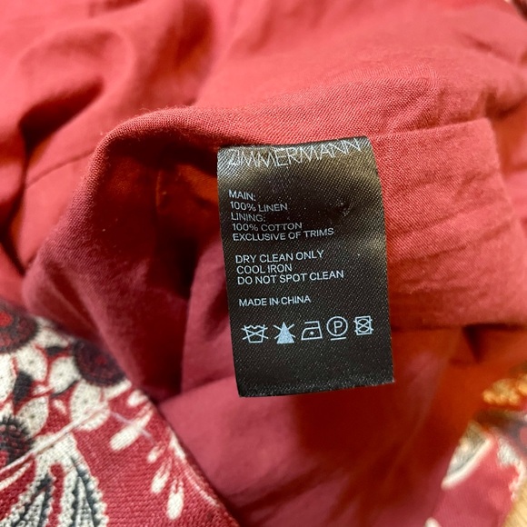 Zimmermann Juno Off-The-Shoulder Floral Print Linen Mini Dress size 0 - Picture 11 of 12